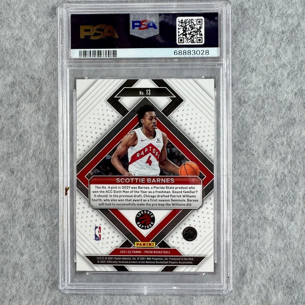 Scottie Barnes RC 2021-22 Panini Prizm Emergent PSA 10 GEM MT #13 NBA Raptors